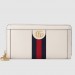 Gucci White Leather Ophidia Zip Around Wallet