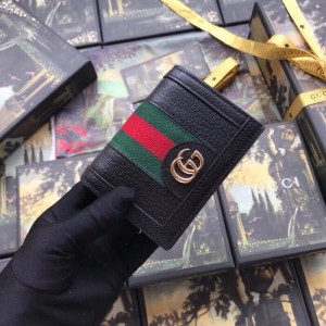 Gucci Black Ophidia Card Case Wallet