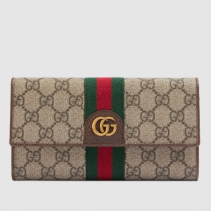 Gucci GG Ophidia Continental Wallet With Three Little Pigs