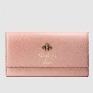 Gucci Pink Animalier Continental Wallet