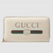 Gucci White Print Leather Zip Around Wallet