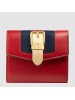 Gucci Sylvie Flap Wallet In Red Leather