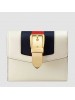 Gucci Sylvie Flap Wallet In White Leather
