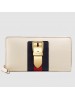 Gucci Sylvie Zip Around Wallet In White Leather