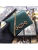 Gucci Zumi Card Case Wallet In Green Grainy Leather