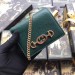 Gucci Zumi Card Case Wallet In Green Grainy Leather