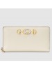 Gucci Zumi Zip Around Wallet In White Grainy Leather