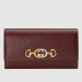 Gucci Zumi Continental Wallet In Burgundy Grainy Leather