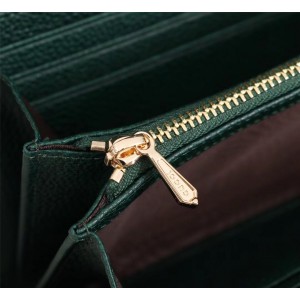 Gucci Zumi Continental Wallet In Green Grainy Leather