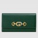 Gucci Zumi Continental Wallet In Green Grainy Leather