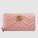 Gucci Light Pink GG Marmont Zip Around Wallet