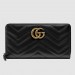 Gucci Black GG Marmont Zip Around Wallet