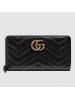 Gucci Black GG Marmont Zip Around Wallet