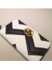 Gucci Black/White GG Marmont Zip Around Wallet