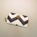Gucci Black/White GG Marmont Zip Around Wallet