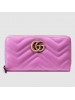 Gucci Pink GG Marmont Zip Around Wallet