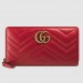 Gucci Red GG Marmont Zip Around Wallet