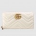 Gucci White GG Marmont Zip Around Wallet