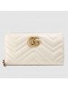 Gucci White GG Marmont Zip Around Wallet