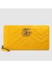 Gucci Yellow GG Marmont Zip Around Wallet