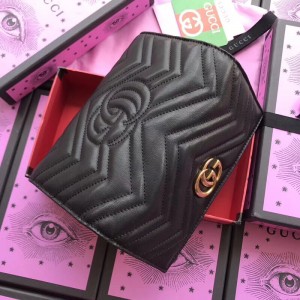 Gucci Black GG Marmont Continental Wallet