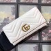 Gucci White GG Marmont Continental Wallet