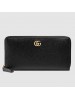 Gucci Black Leather Zip Around Wallet