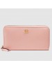 Gucci Light Pink Leather Zip Around Wallet