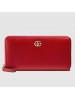 Gucci Red Leather Zip Around Wallet