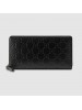 Gucci Zip Around Wallet In Black Guccissima Leather