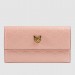 Gucci Continental Wallet With Cat In Pink Signature Leather