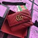 Gucci Red GG Marmont Matelasse Wallet