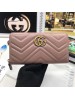 Gucci Dusty Pink GG Marmont Zip Around Wallet