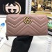 Gucci Dusty Pink GG Marmont Zip Around Wallet