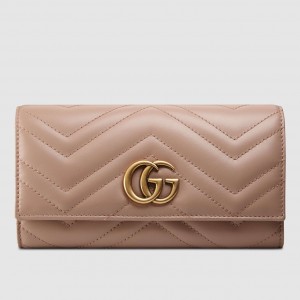 Gucci Dusty Pink GG Marmont Continental Wallet