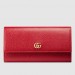 Gucci GG Marmont Continental Wallet In Red Leather