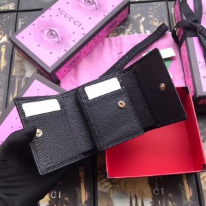 Gucci Black GG Marmont Compact Wallet