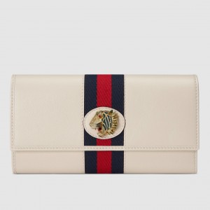 Gucci Rajah Continental Wallet In White Leather