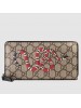 Gucci Kingsnake Print GG Supreme Zip Around Wallet