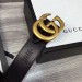 Gucci GG Marmont leather belt with shiny buckle