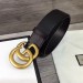 Gucci GG Marmont leather belt with shiny buckle