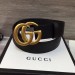 Gucci GG Marmont leather belt with shiny buckle