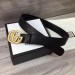 Gucci GG Marmont leather belt with shiny buckle