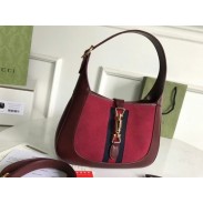 Gucci Jackie 1961 Small Hobo Bag In Red Suede Leather