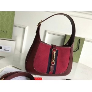 Gucci Jackie 1961 Small Hobo Bag In Red Suede Leather