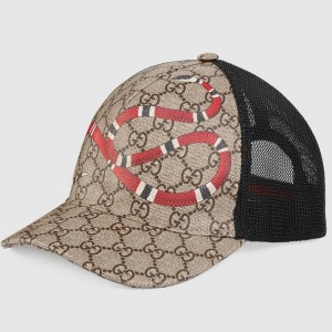 Gucci Kingsnake print GG Supreme baseball hat