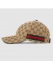 Gucci Beige Original GG Canvas Baseball Hat With Web