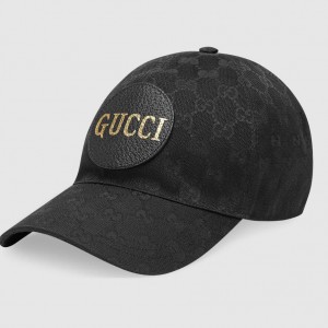 Gucci Black Original GG canvas baseball hat