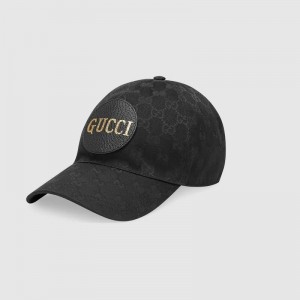 Gucci Black Original GG canvas baseball hat