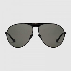 Gucci black and grey Aviator sunglasses